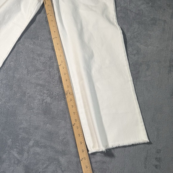 Anniewear Jeans High Rise Wide Leg Cropped Stretch White Button Fly Denim XXL - Picture 3 of 8